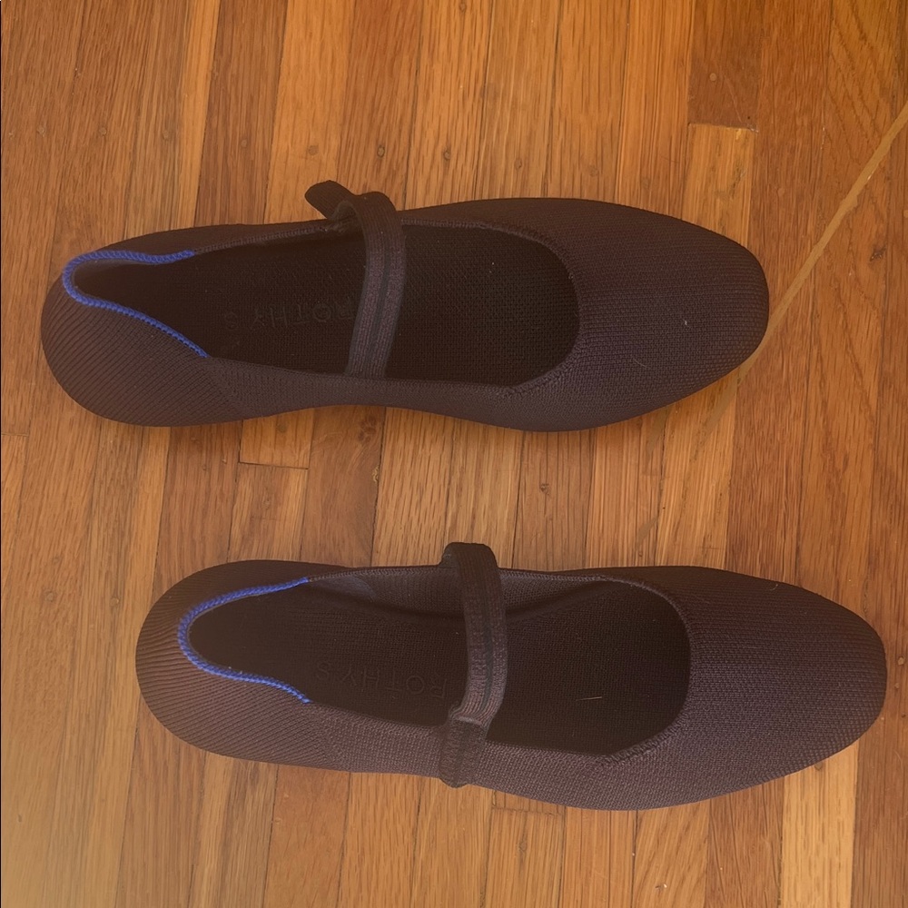 Rothy's Black and Blue Mary Jane Flats